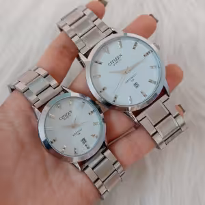 ساعت ست سیتیزن نقره ای صفحه سفید