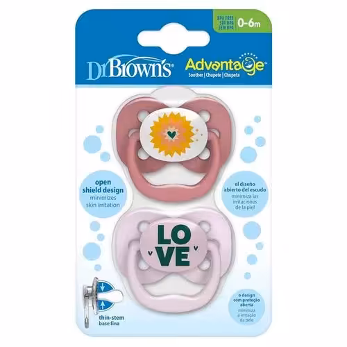 پستانک ارتودنسی 2 عددی طرحدار دکتر براون Dr Brown’s مناسب 0 تا 6 ماه مدل12001