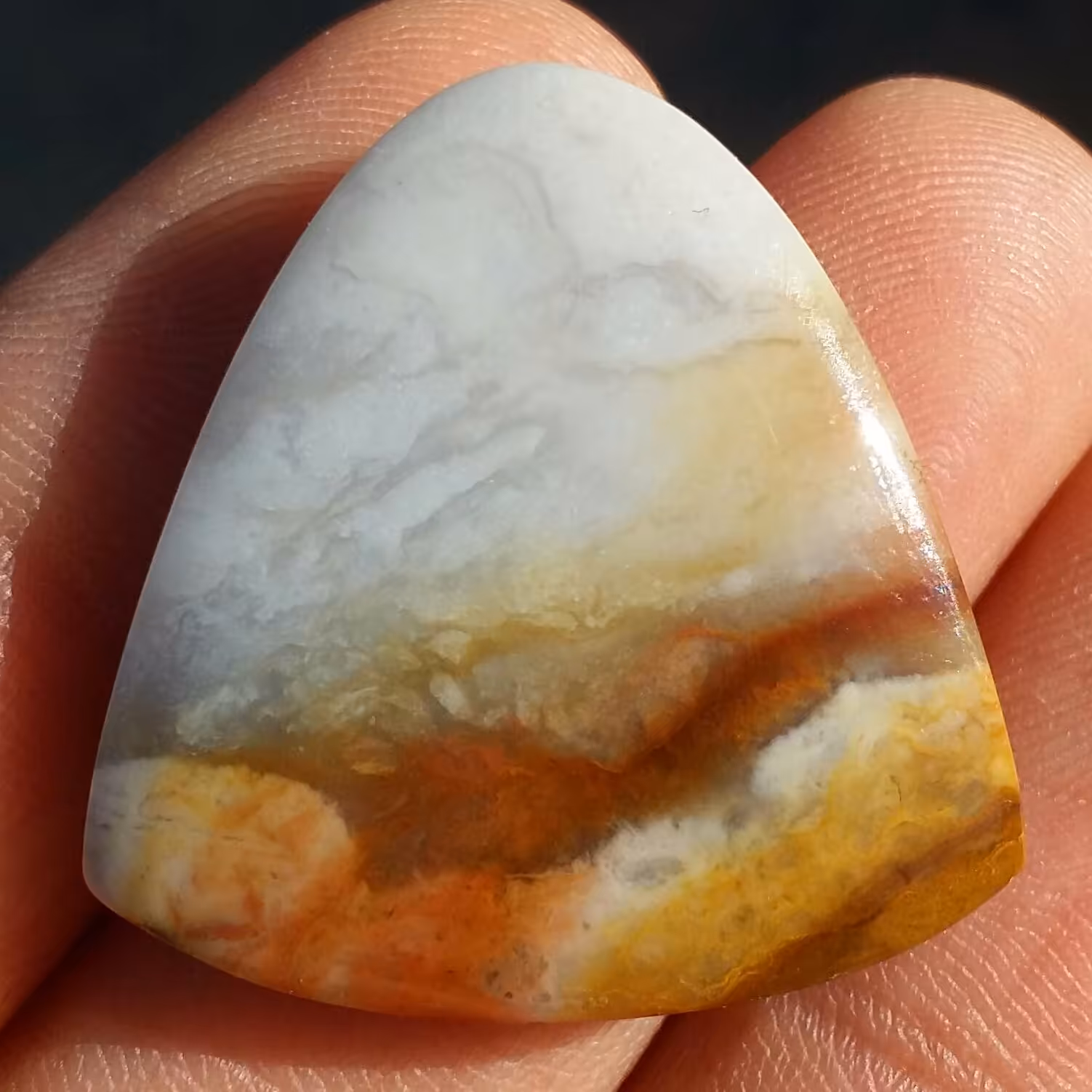 نگین عقیق جاسپر منظره وارداتی اصل با طرح و تراشی بی نظیر دو طرفه کد 9283