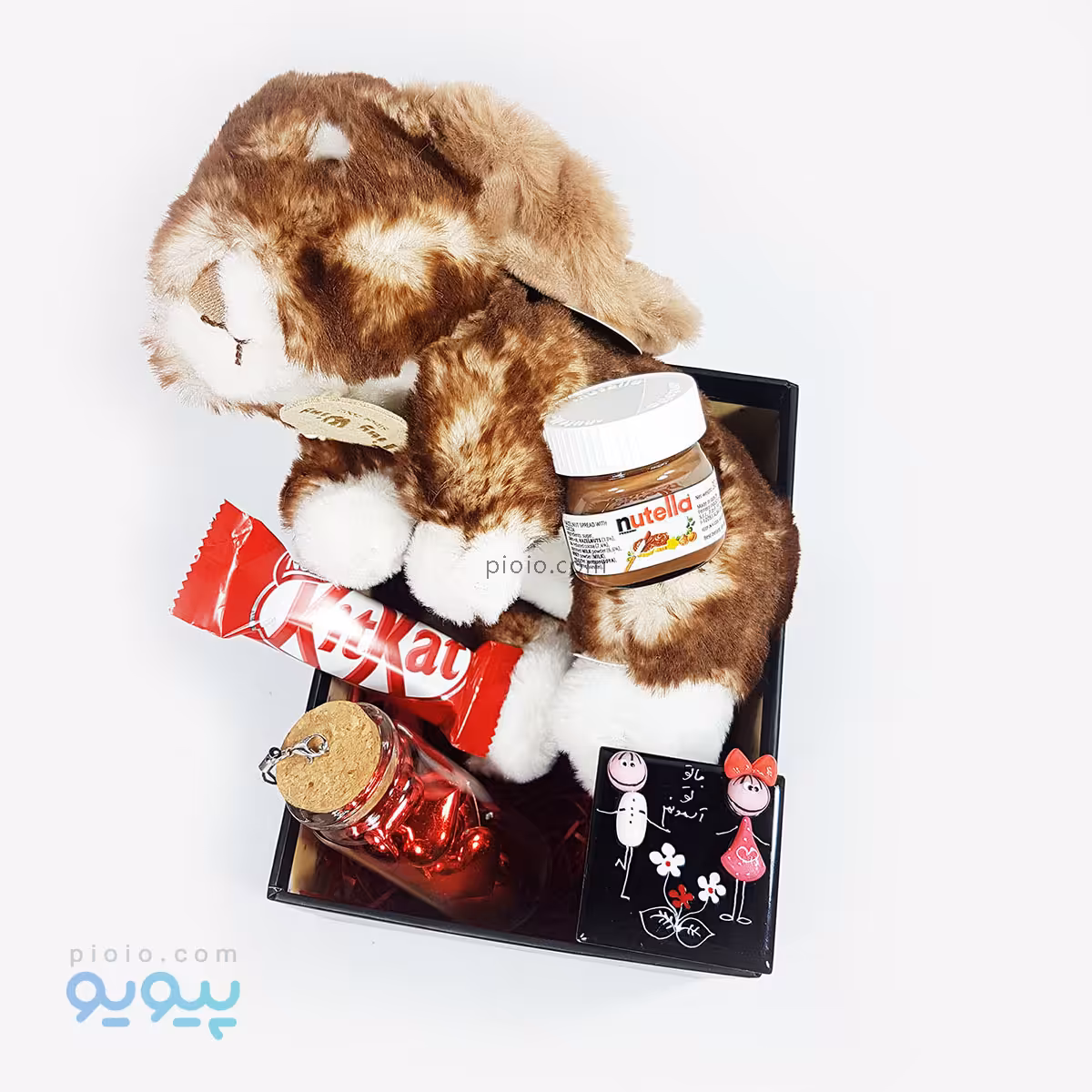 کادویی ولنتاین با عروسک خرگوش طبیعی ایستاده ارتفاع 20 سانتی متر