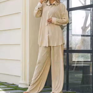 ست شومیز شلوار ساتن پلیسه 7741