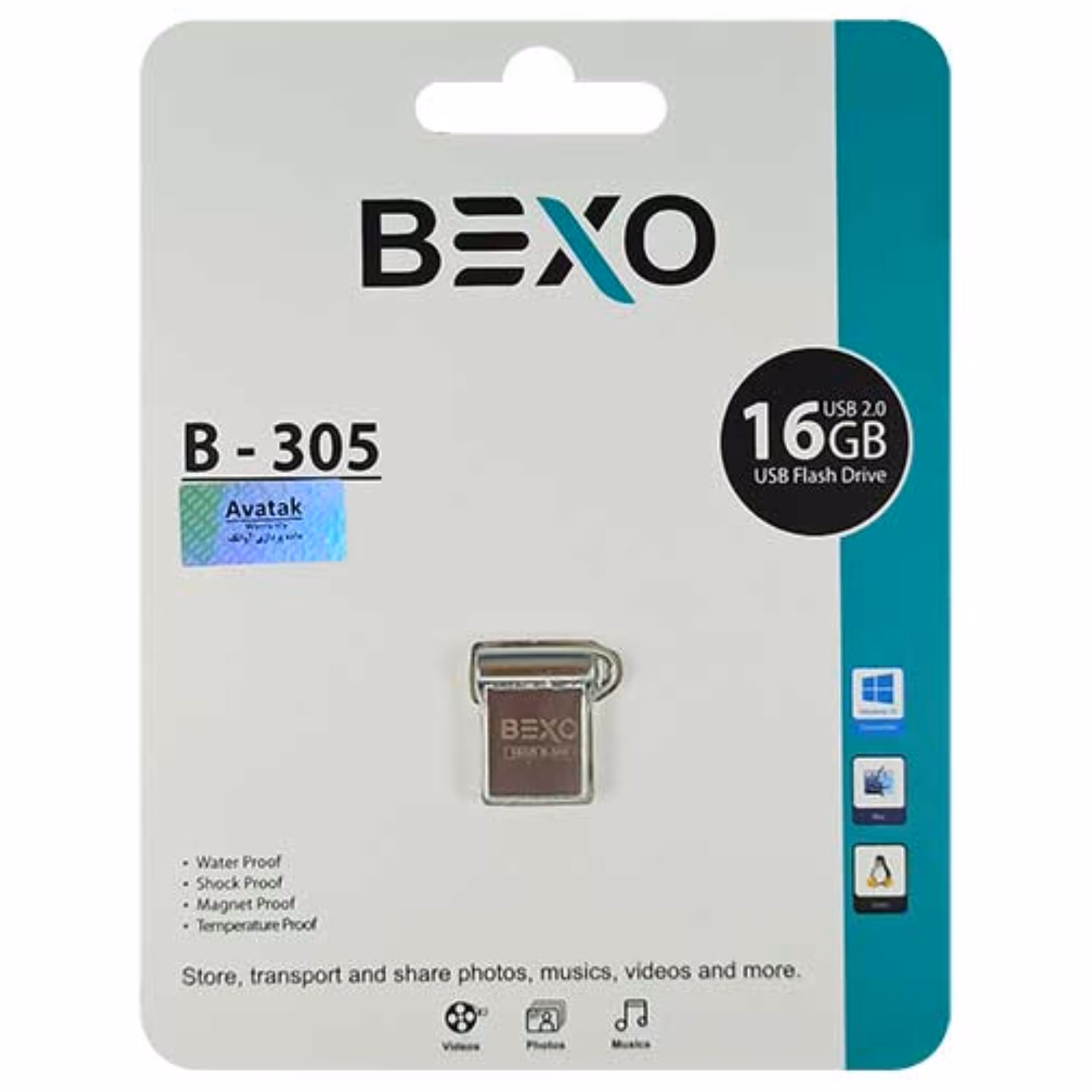 فلش 16GB Bexo B-305 با گارانتی مادام العمر