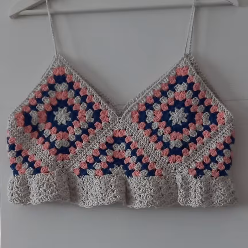 نیم تنه قلاب بافی