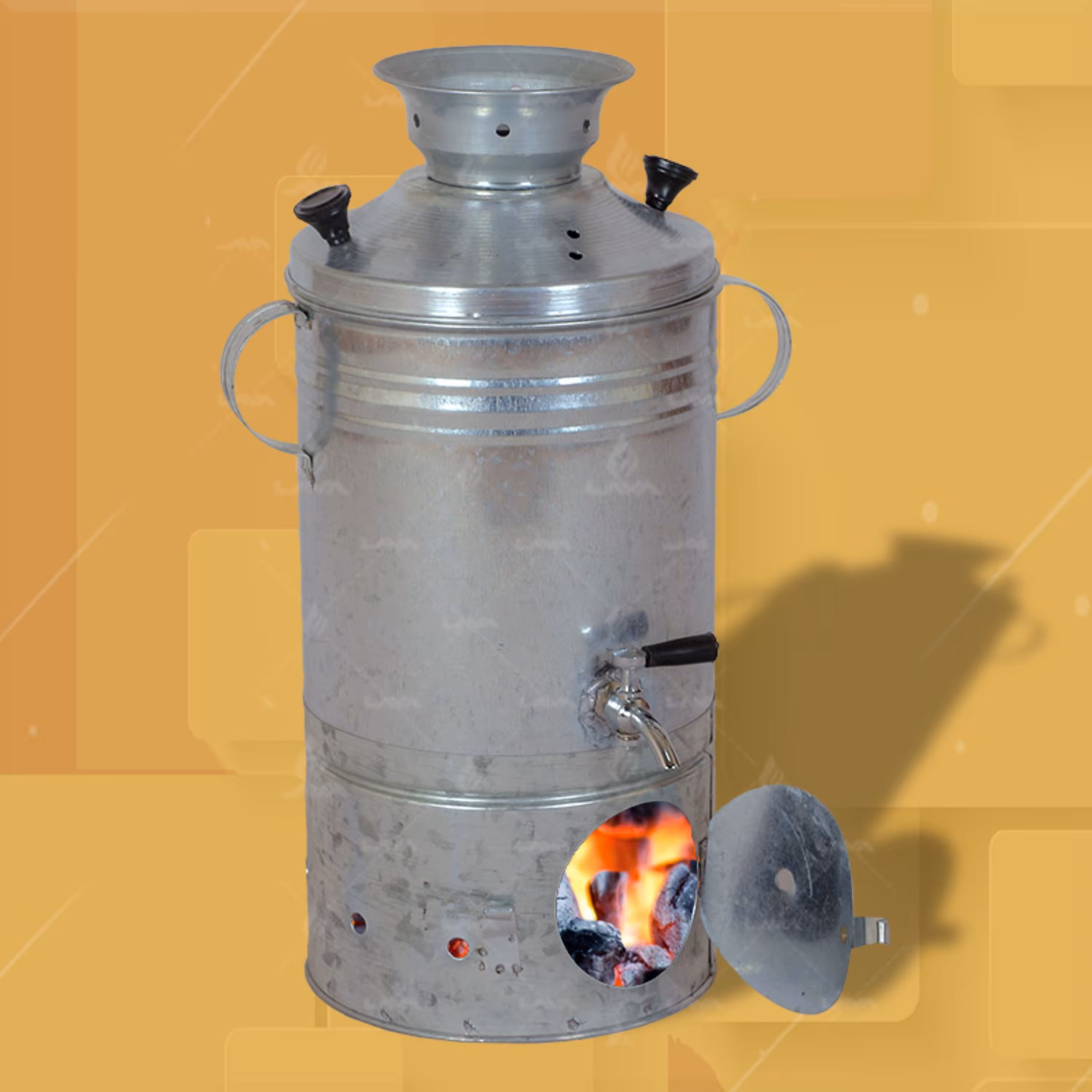 سماور ذغالی  و هیزمی گالوانیزه( 5 لیتری)