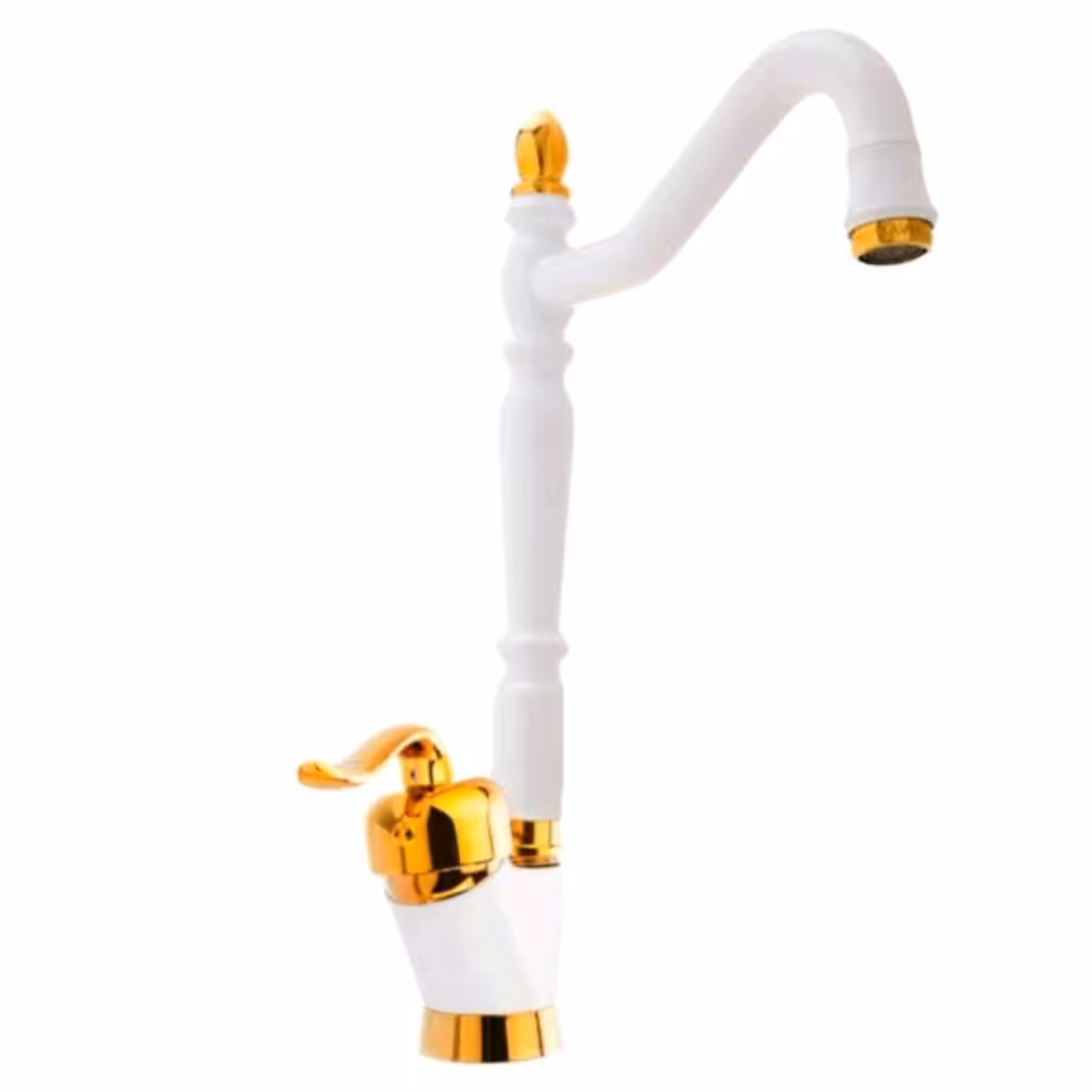 شیر ظرفشویی سفید طلائی