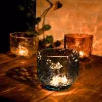 شمعدان شیشه ای بومی مدل کف یخی