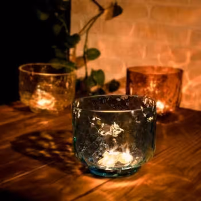 شمعدان شیشه ای بومی مدل کف یخی