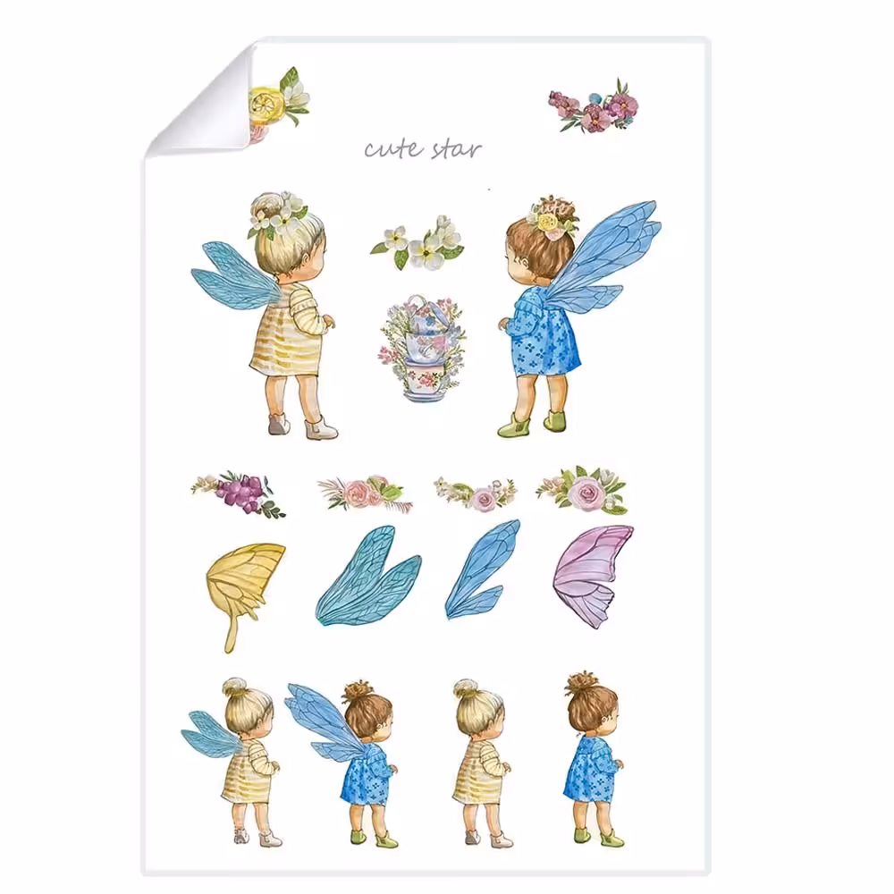 برچسب طرح  فرشته کوچولو - مدل برش نخورده