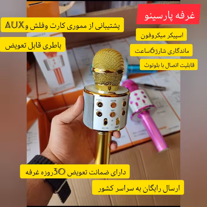 اسپیکر میکروفونWS 858رنگ رزگلد با ضمانت و کیفیت عالی ارسال رایگان