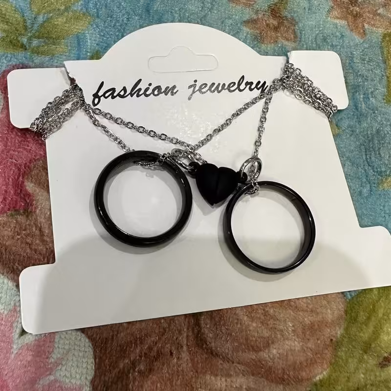 گردنبند ست مدل انگشتر  قلب مگنی