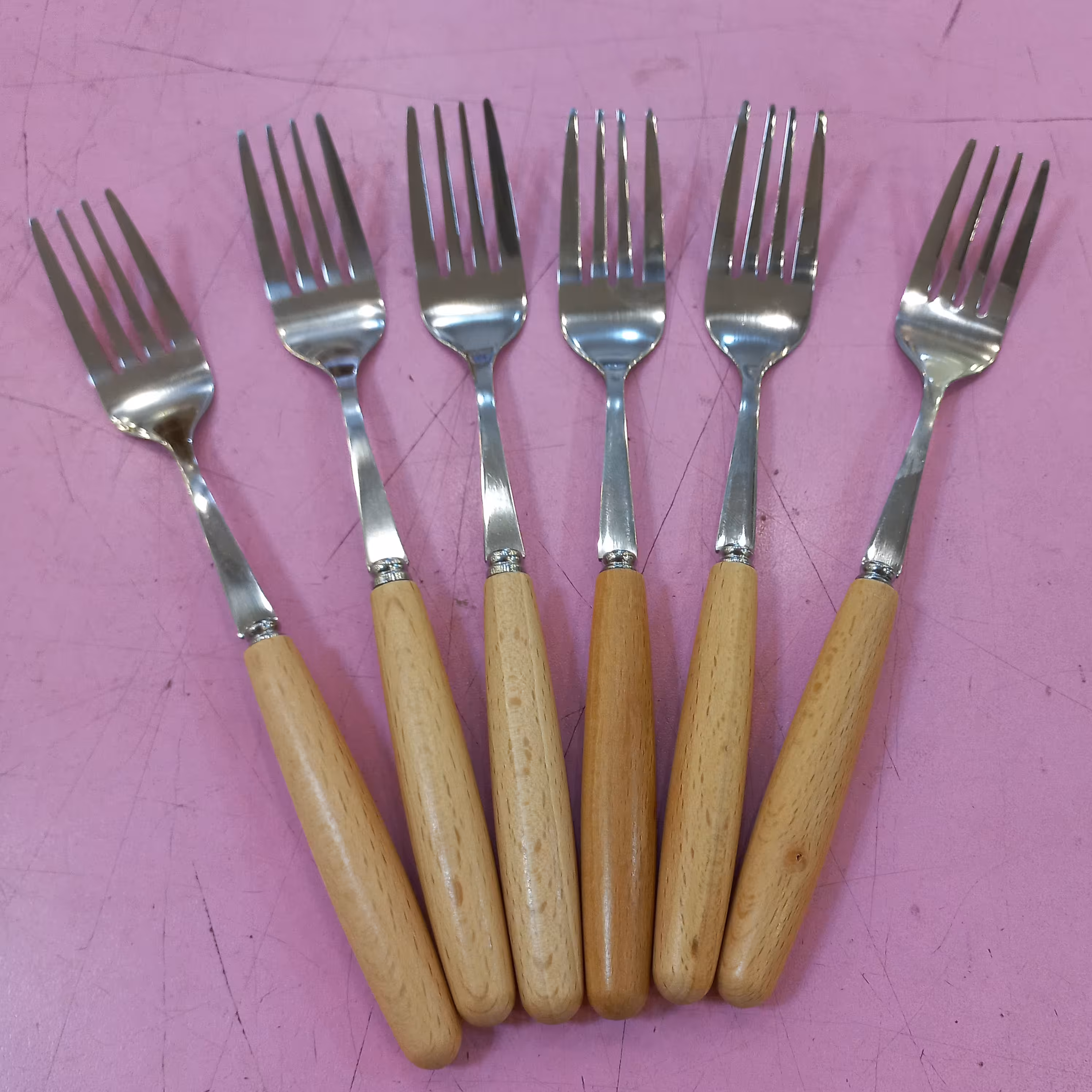 قاشق چنگال کارد چنگال کفگیر و ملاقه دسته چوبی کیفیت عالی