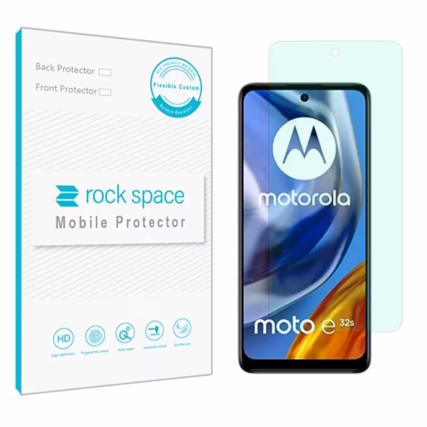 گلس موتورولا Moto E32S مدل نانو هیدروژل گرین لایت برند راک اسپیس