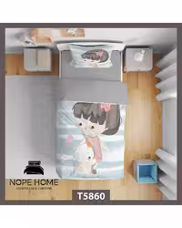 سرویس لحاف روتختی کودک یک نفره 5 تکه نوپه هوم Nopehome طرح بچگانه کد T5860