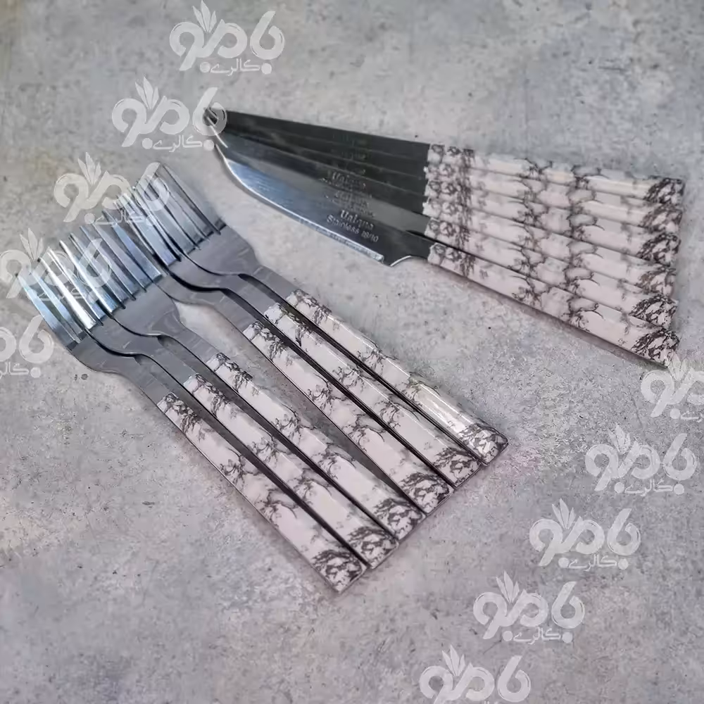 کارد و چنگال جعبه دار ماربل یونیک