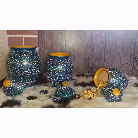 ست پاسماوری(جاادویه)طرح نقطه کوبی سفالی سنتی
