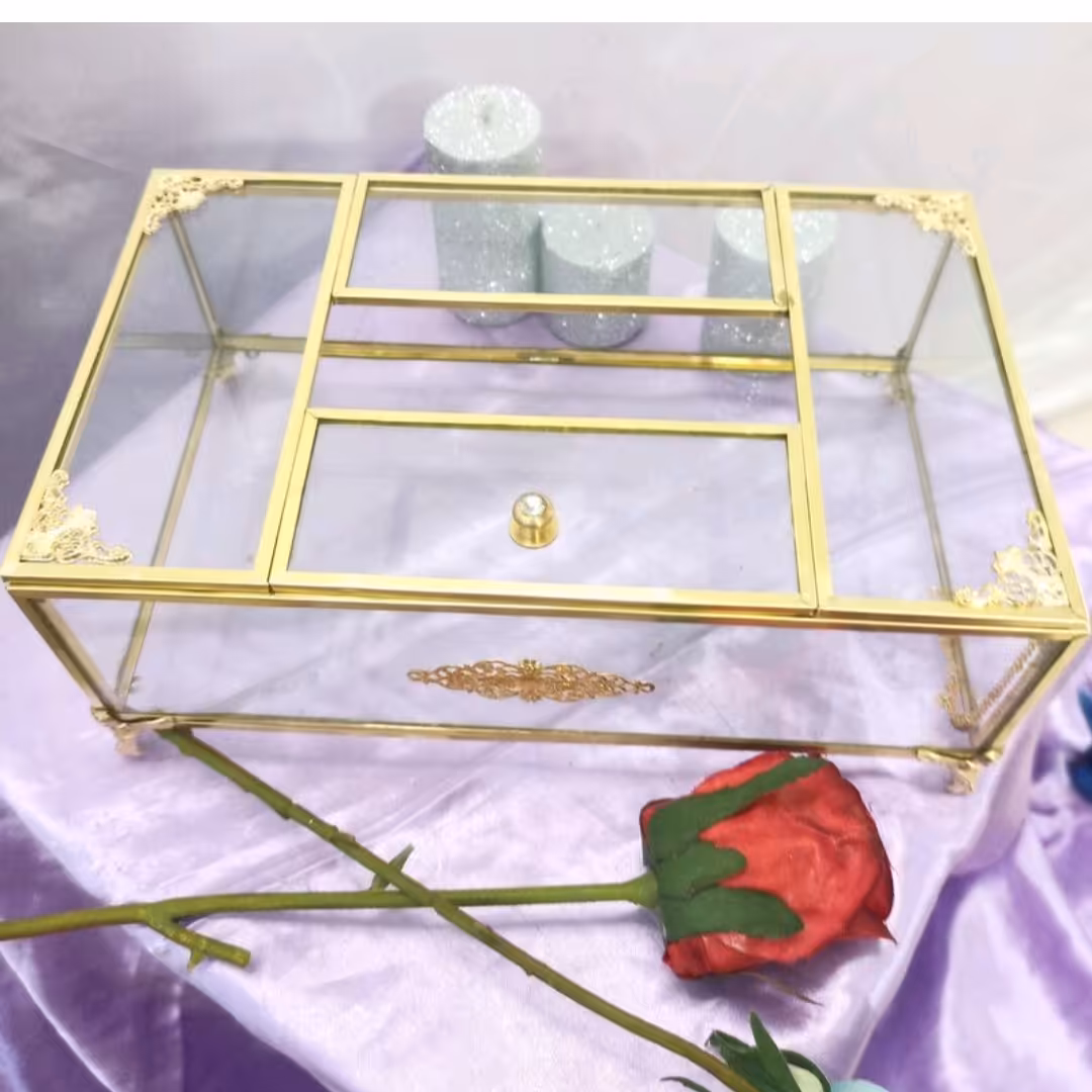 جا دستمال کاغذی برنجی طلایی