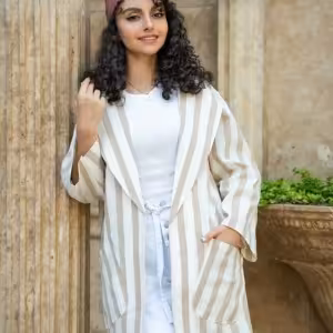 مانتو زنانه لنین مدل کتی راه راه