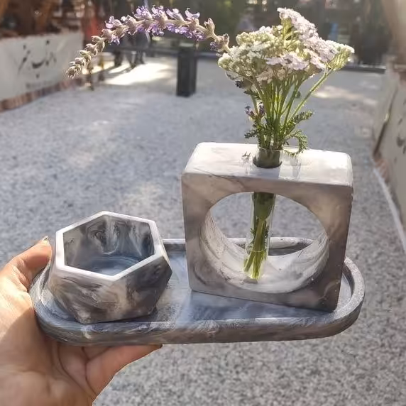 ست گلجای مربع ،سینی بیضی،جاوارمر 