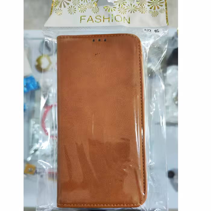 قاب کیفی جا کارت دار  سامسونگ Samsung A22 4G  قهوه ای  