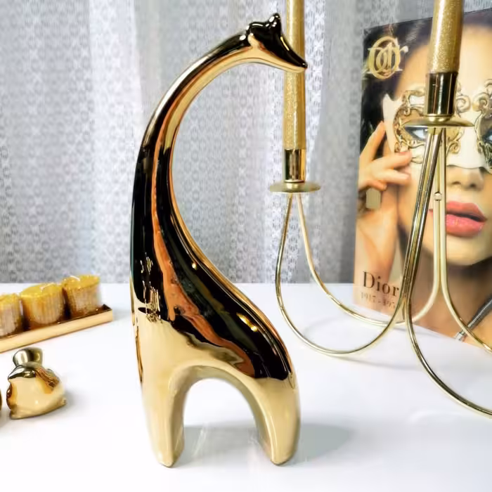 اکسسوری زرافه بلند طلایی و  سیلور  براق نقره ای