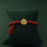 دستبند مهره ای با پلاک انار