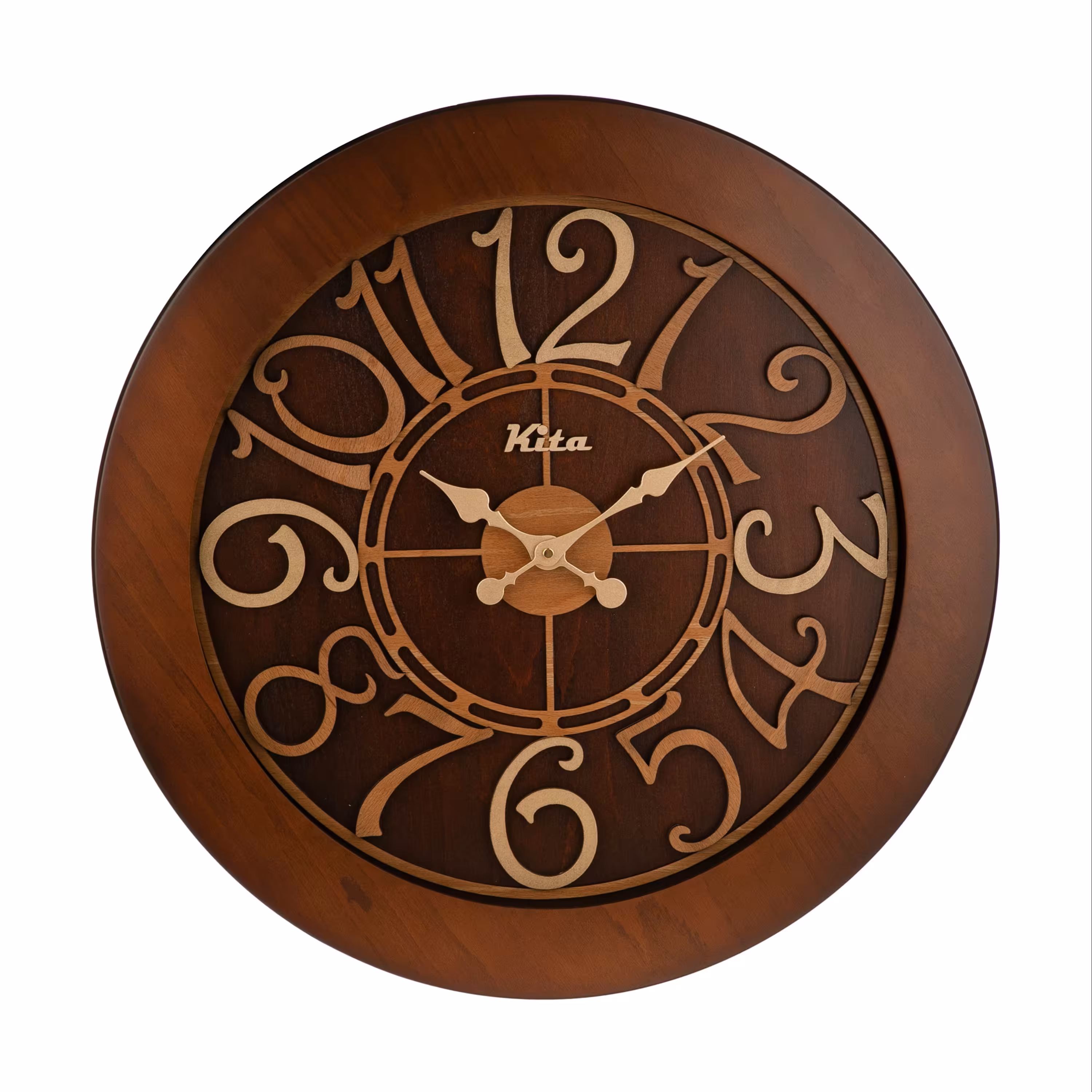 ساعت دیواری چوبی کیتا مدل رویال کد CKS 649-C60 - (قطر 60 cm)