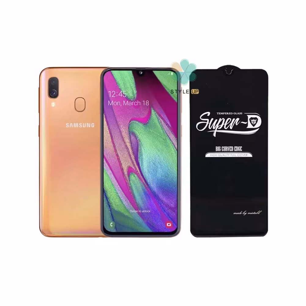 گلس گوشی سامسونگ Samsung Galaxy A40 تمام صفحه Super D