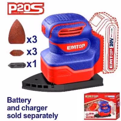 سنباده زن مثلثی شارژی 20 ولت ایمتاپ EMTOP مدل ELPS2014