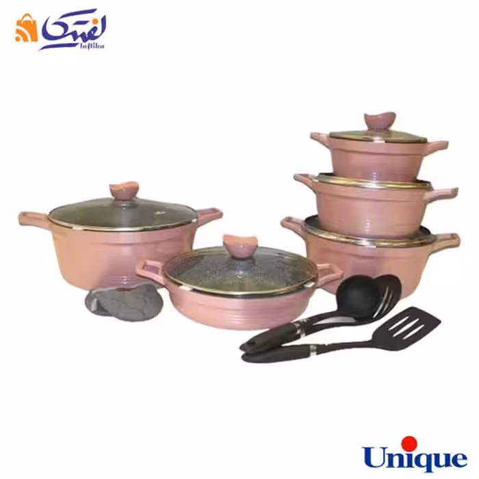 سرویس قابلمه UN-7897 یونیک رز گلد گرانیتی 13 پارچه