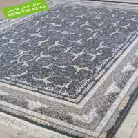 فرش ماشینی نقشه لوتوس12متری700شانه نخ اکریلیک رنگ دودی 