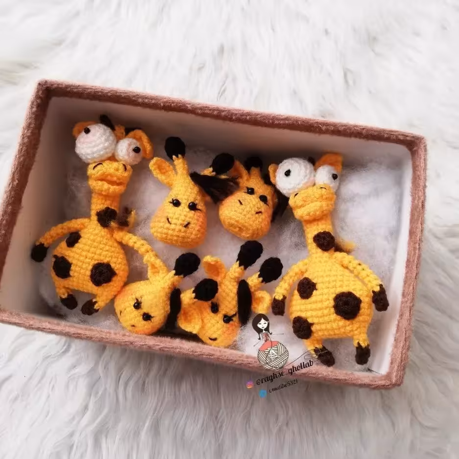 مگنت و سنجاق سینه زرافه بافتنی