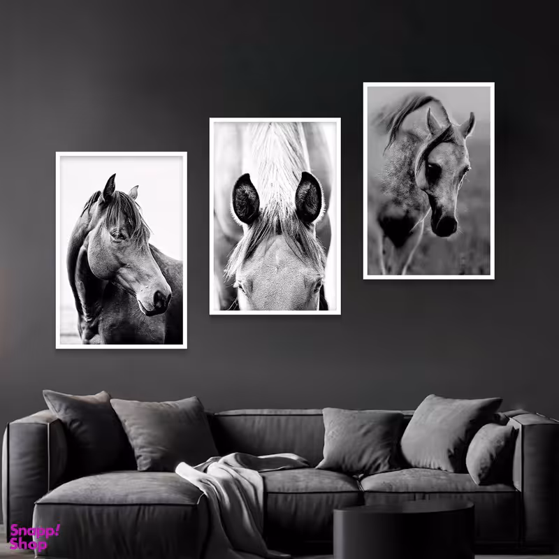 تابلو بکلیت مدل طرح اسب سفید W-1115 مجموعه 3 عددی