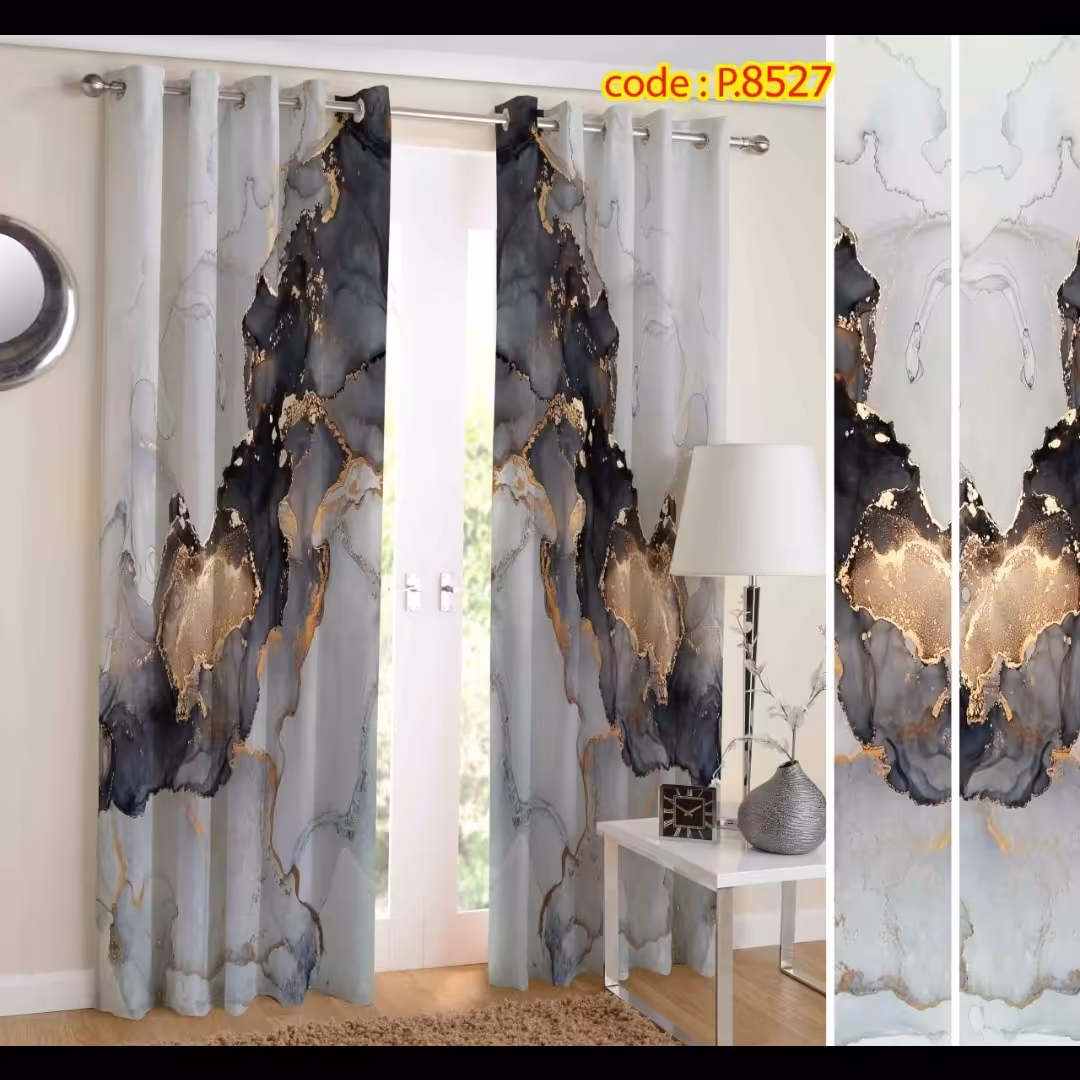 پرده پذیرایی دو قواره طرح سنگ ماربل کد P8527