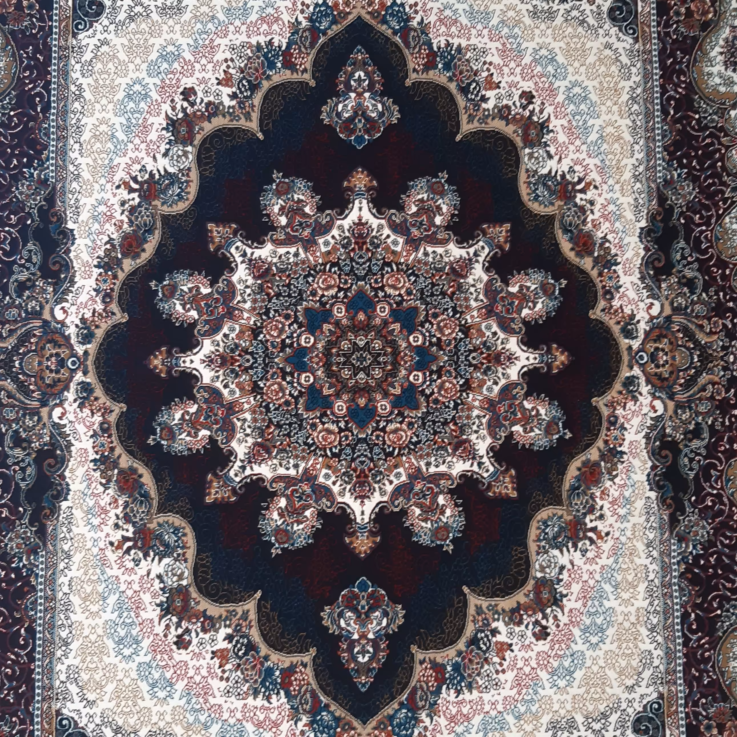 فرش 6متری ارزان 440 شانه کاشان رنگ روشن