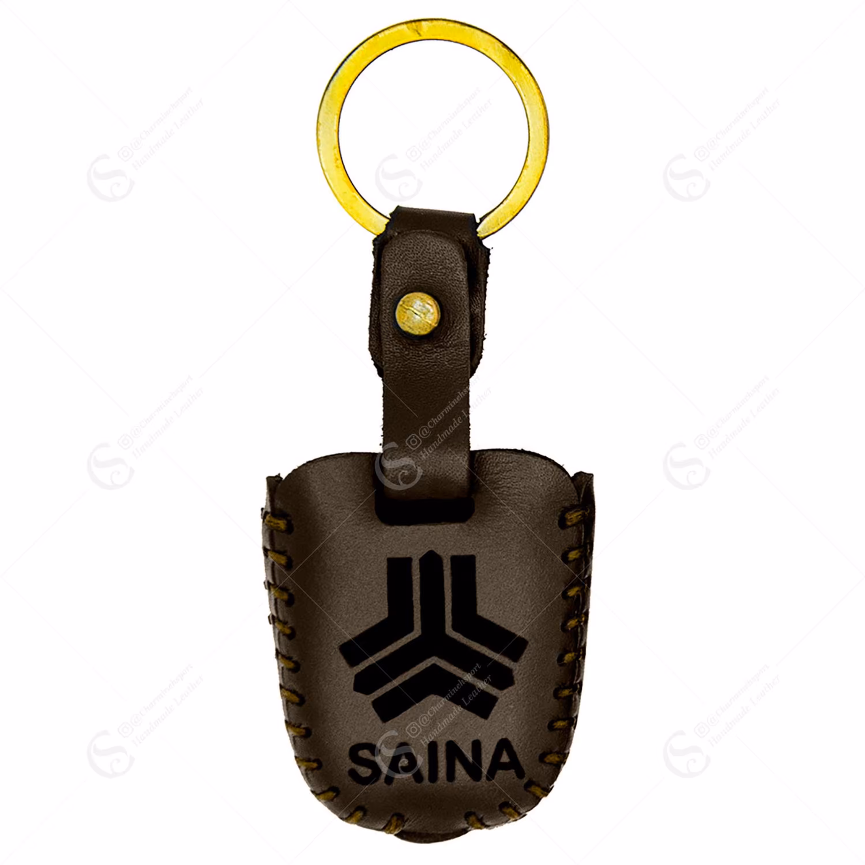 جاسوییچی چرم طبیعی گاوی قهوه ای مناسب ساینا