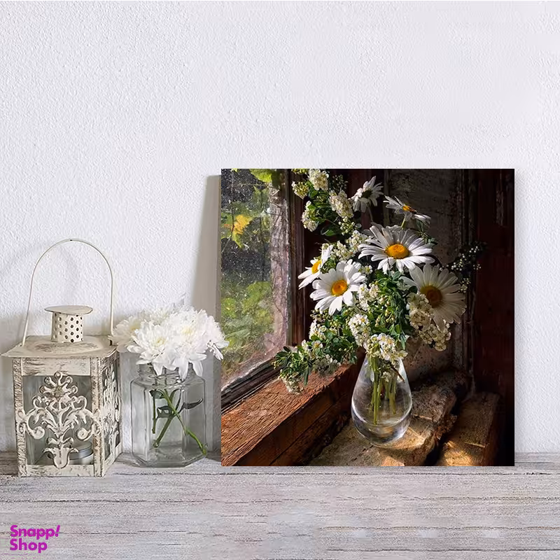 تابلو شاسی صبا طرح مدل گل و گلدان شیشه ای کد M222