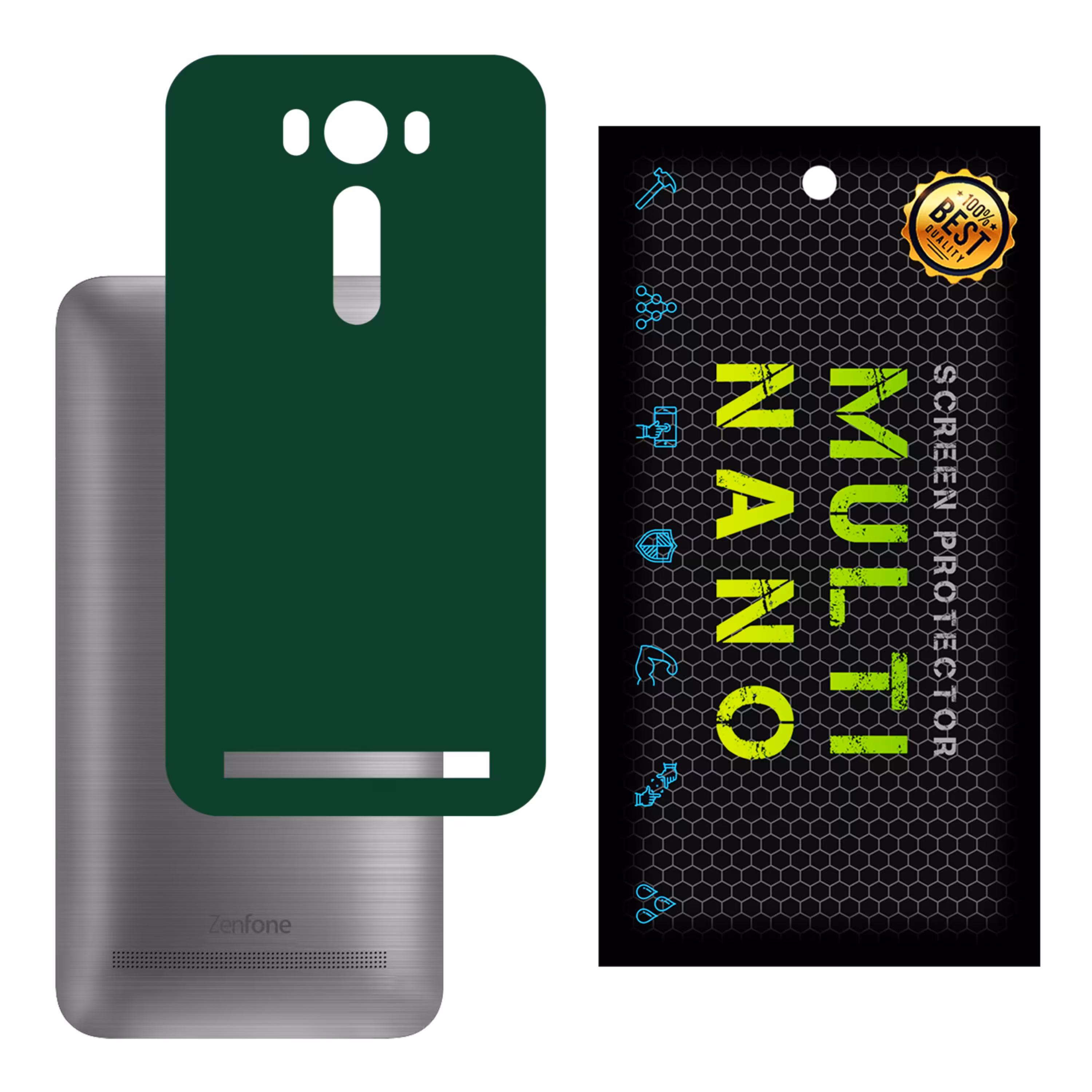 برچسب پوششی MultiNano مدل X-F1M-Green برای پشت موبایل ایسوسZenfone 2 Laser 5