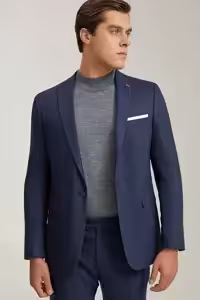 کت وشلوار آبی مردانه SLIM FIT NAVY FLAT لباس تیم ویسکوز TWN