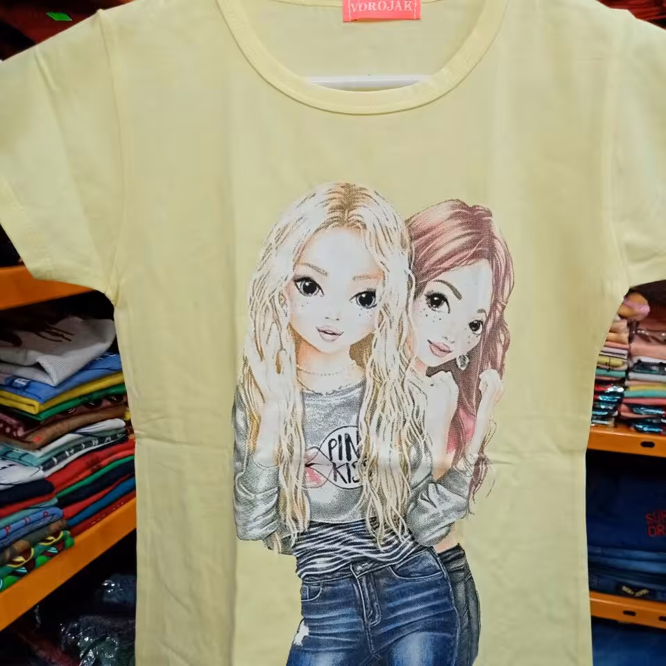 تی شرت دخترانه ، پنبه ای ، برای سنین 9 تا 13 سال ، سایز 60 و 65