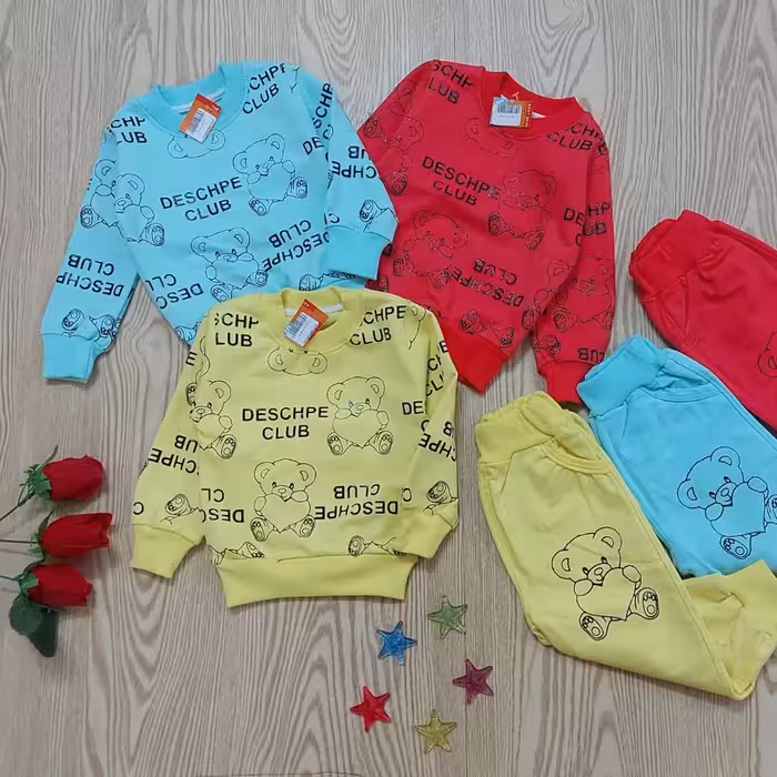 ست بلوز و شلوار  خرس مهربان اسپورت مناسب برای دختر و پسر 