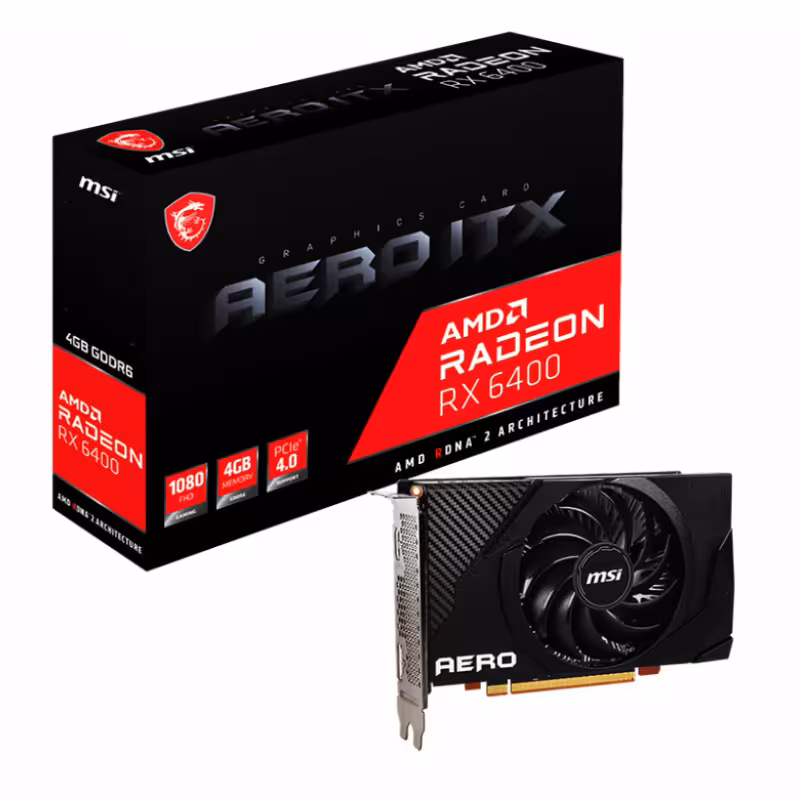 کارت گرافیک 4 گیگ ام اس ای Radeon RX 6400 AERO ITX 4G