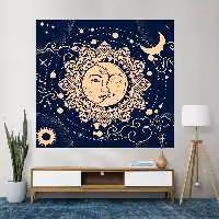 پوستر پارچه ای فیانی طرح بکدراپ ماه و خورشید کد F02