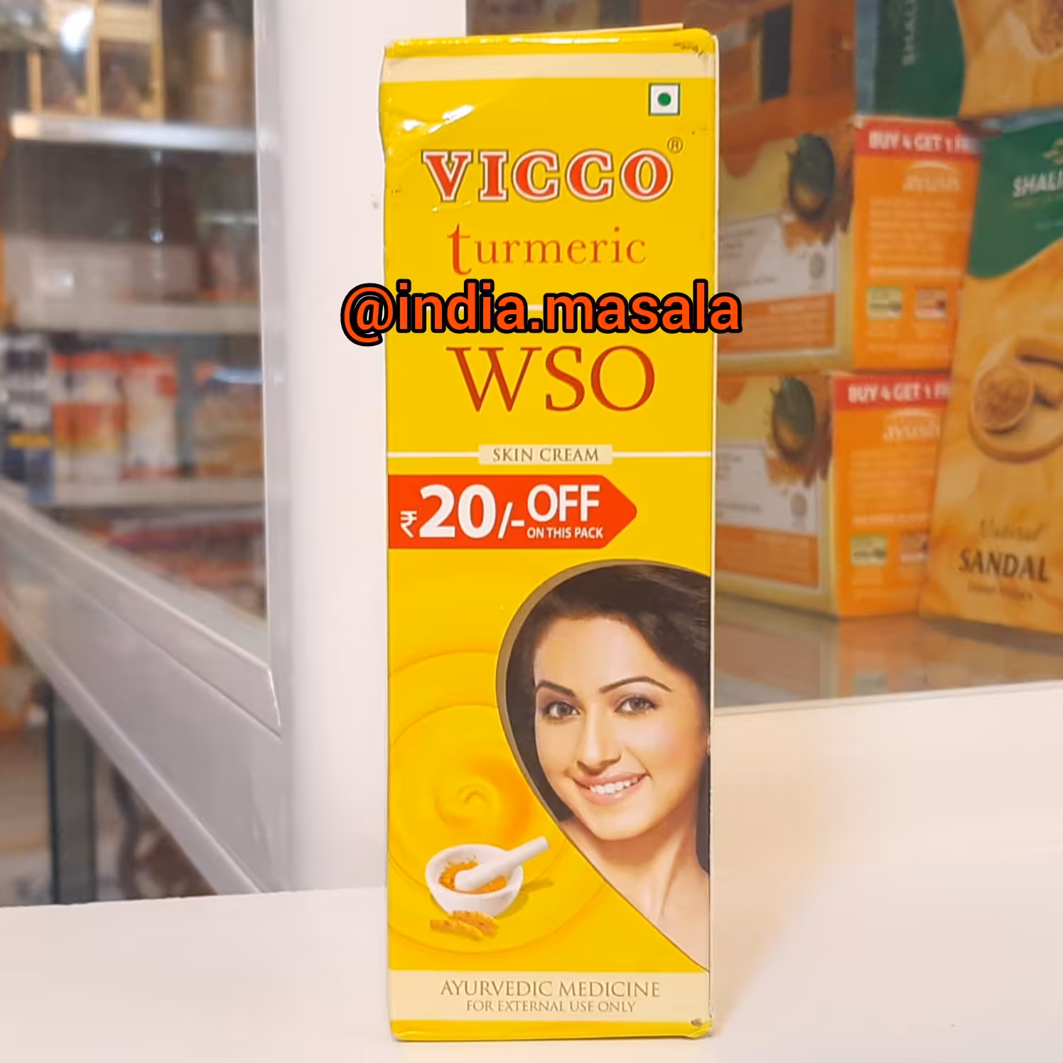 کرم کاملا گیاهی زردچوبه روشن کننده  30گرم ساخت هند ارسال رایگان