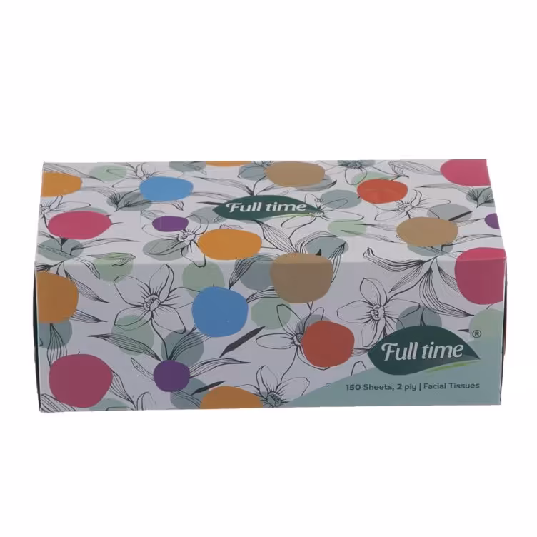 دستمال کاغذی جعبه ای  150  برگ دولا فول تایم با کیفیت عالی 