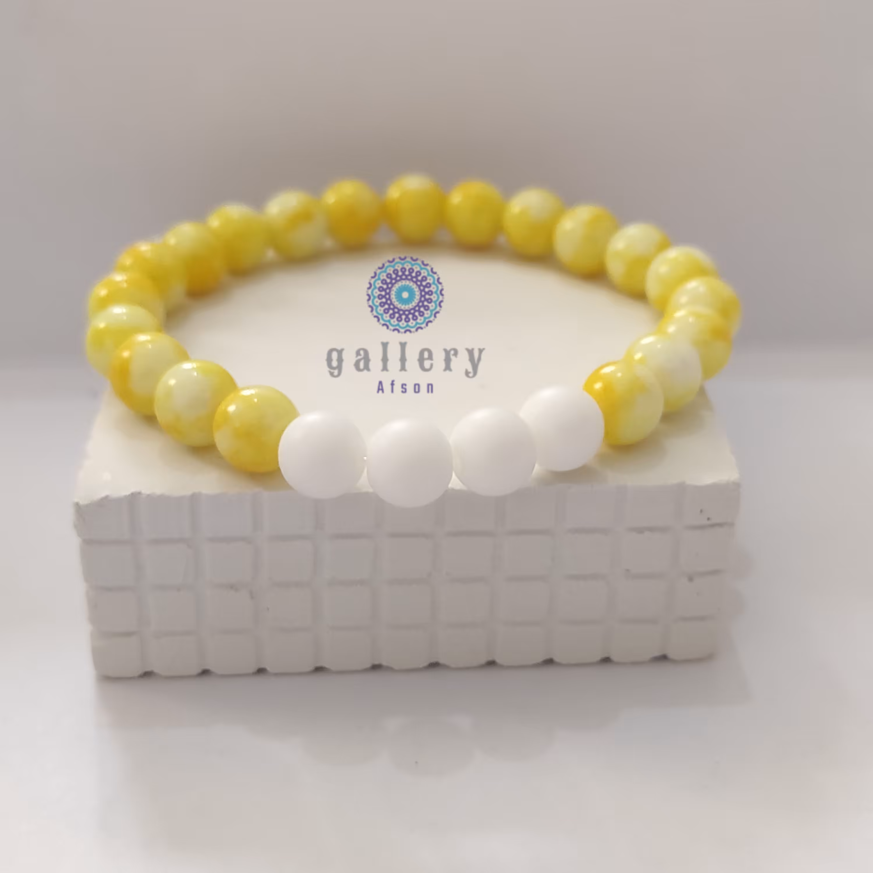 دستبند اونیکس با رنگ خاص ( زرد)