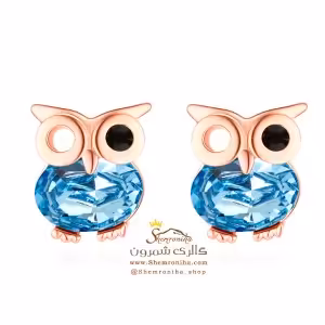 گوشواره جغد کریستالی آبی EAR488R0