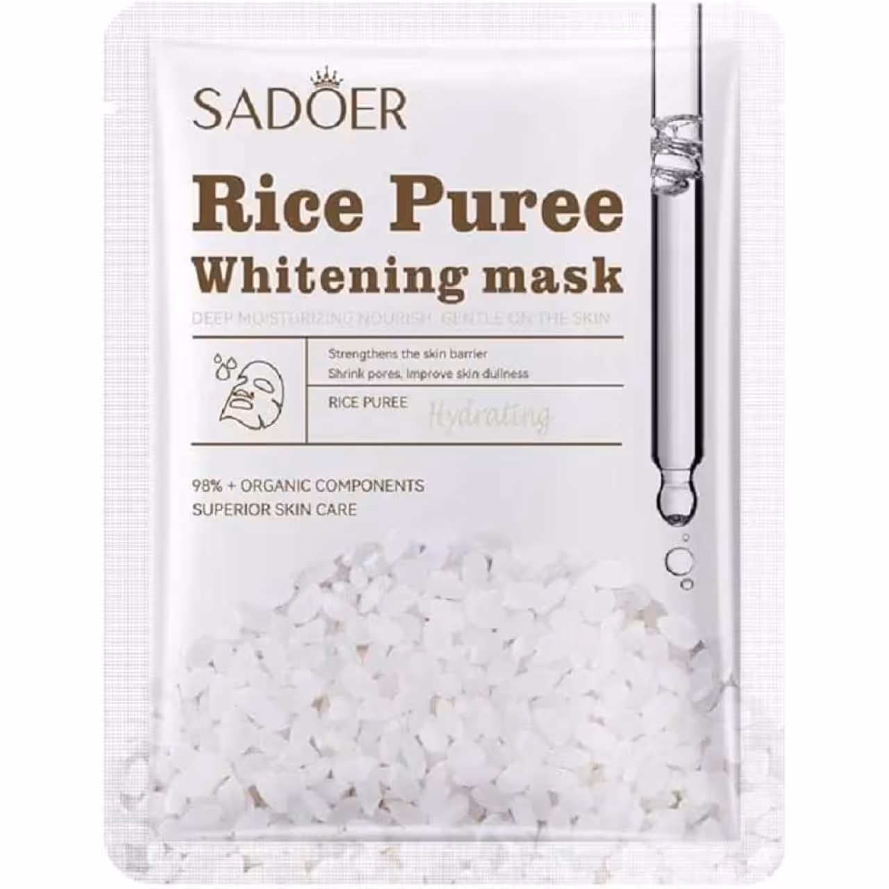 ماسک ورقه ای سادور مدل برنج روشن کننده وزن 25 گرم