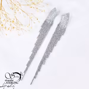 گوشواره جواهری ریش دار کد 11199