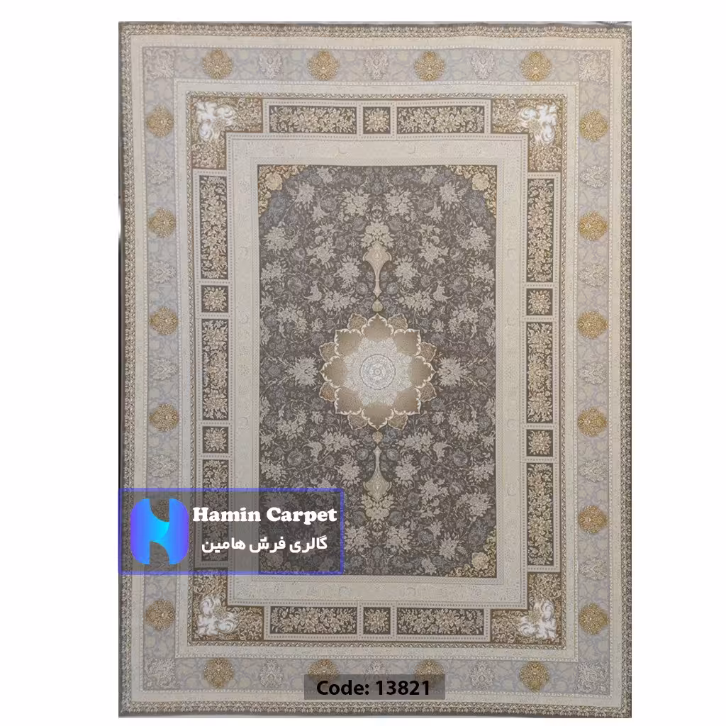 فرش 12 متری 1200 شانه تراکم 3600 نخ اکلریک گل برجسته کد AR13821