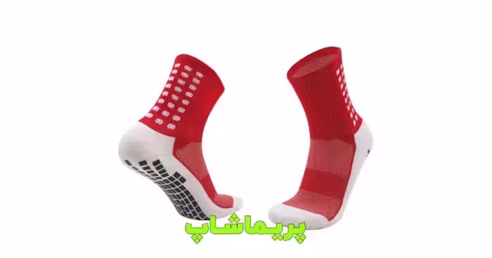 خرید جوراب استپ دار فوتبال سفید ساق کوتاه